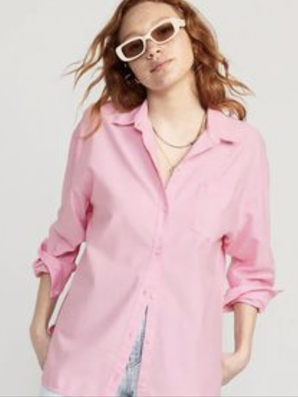 OLD NAVY Light Pink The Boyfriend Shirt